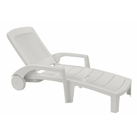 Grosfillex – Bain de soleil fidji blanc – Résine – 2 places – Confort optimal pour détente – Pour terrasses et jardins
