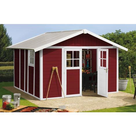 Grosfillex Gartenhaus Deco H 11 Kunststoff 315x355cm Rot 23011242