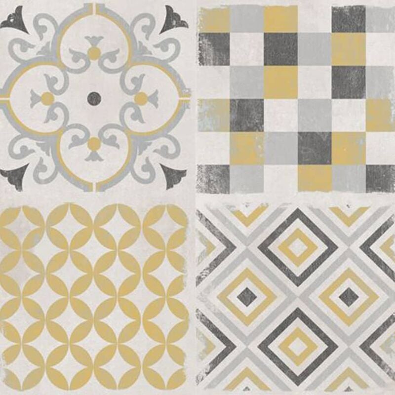 Wallcovering Tile Accent 9 pcs 15.4x120 cm Andaluz Yellow Grosfillex - Yellow