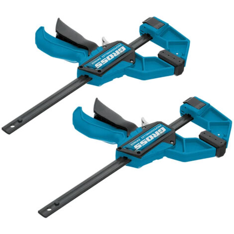 Gross 20700 plastic body 6inch/150mm pistol type Quick-Grip Bar Clamp with ratcheting mechanism - Twin Pack