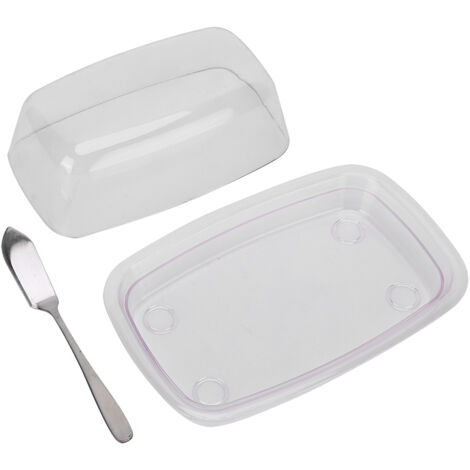 Große, gebogene, transparente Butterdose mit Deckel, vielseitiges Käsebrett für selbstgebackenes Gebäck