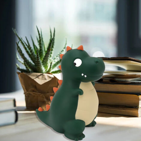 Große grüne Dinosaurier-Spardose aus Vinyl, bruchfest, mit Cartoon-Motiv, lehrreiches Geschenk für Kinder