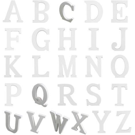 Große Holzbuchstaben – Weiße Wanddekoration – 15 cm – 1 Stück – Für Hochzeiten, Partys und als Heimdekoration