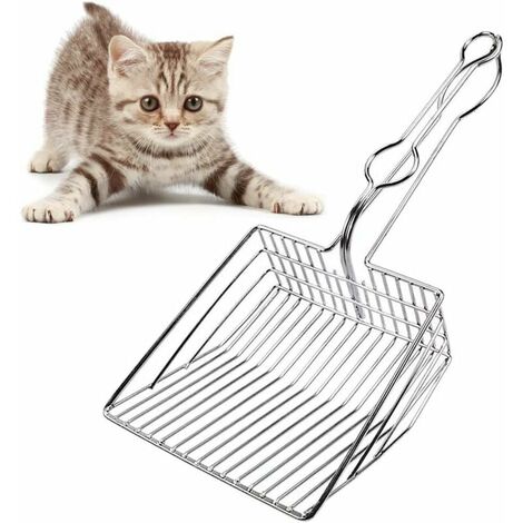 Große Katzenstreuschaufel aus Metall, 34 x 15 x 6 cm