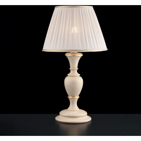 Große Lampe aus Holz und Elfenbein Zellstoff und Blattgold 57 cm