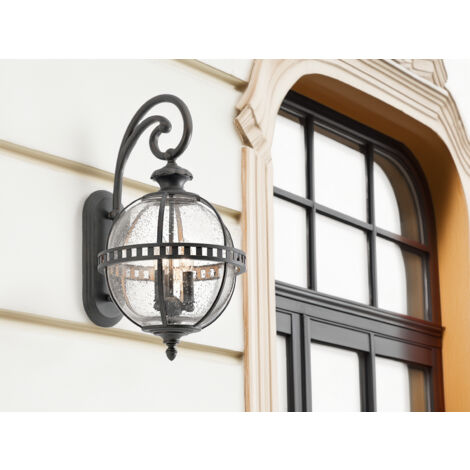 Große LED Außenwandleuchte im Jugendstil, Anthrazit Höhe 58cm