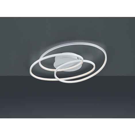 Große LED Deckenlampe GALE Weiß, dimmbar über Schalter, Breite 60cm