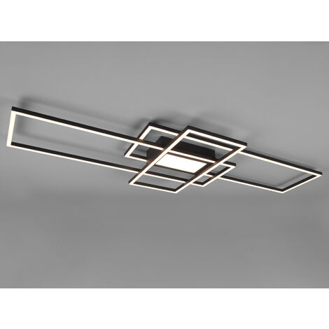 Große LED Deckenleuchte CANTA hell mit 6.600 Lumen, dimmbar, Anthrazit B: 105cm