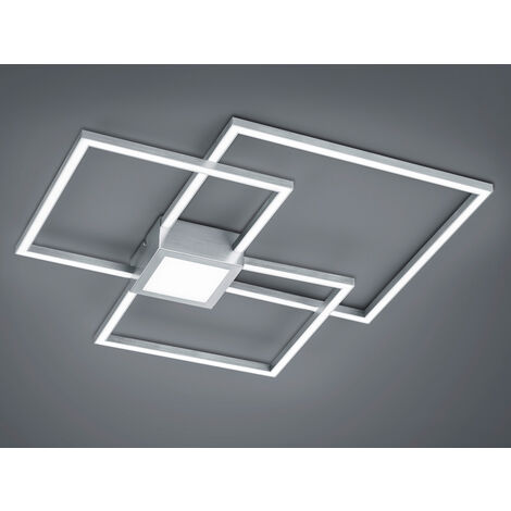 Große LED Deckenleuchte HYDRA dimmbar & extra flach, Silber, Breite 65cm