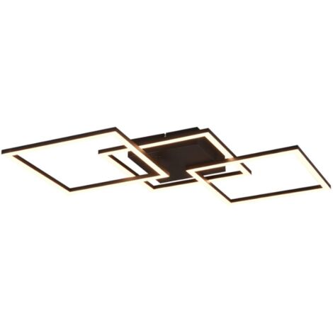 Große LED Deckenleuchte TRAIL Schwarz schwenkbare Module, Breite 74cm