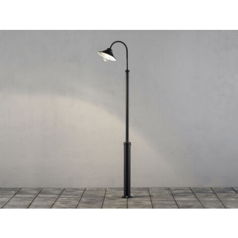Große LED Mastleuchte VEGA aus Aluminium Schwarz, Höhe 240cm