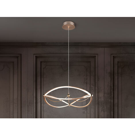 Große LED Pendelleuchte CHARIVARI Messing matt, Ø 62cm