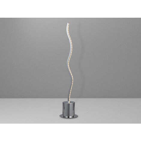 Große LED Tischleuchte BENETT in Silber Chrom, Höhe 45cm