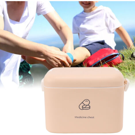 Große Medikamentenbox mit herausnehmbarem Fach (Typ C) – Robuster PP-Organizer für Reisen und Camping