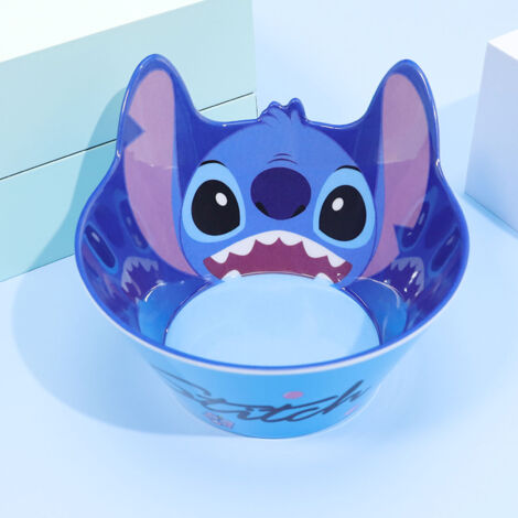 Große Melamin-Kindersuppenschüssel, 3D-Cartoon-Design für Porridge, Kindergeschirr für Zuhause oder Kinderzimmer, blaue Figur.