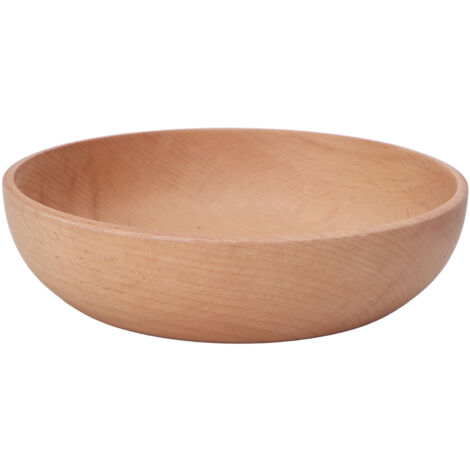 Große Schale aus naturbelassenem Buchenholz für Salat, Obst, Müsli oder Vorspeisen – Durchmesser 18 cm