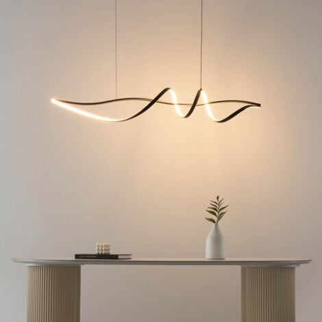 KOSILUM Große schwarze spiralförmige Hängelampe 120 cm lang -Lybella