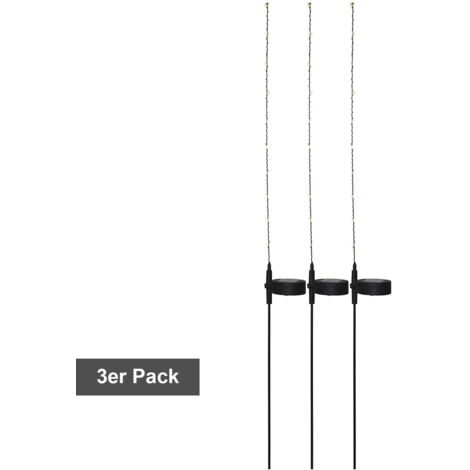 Große Solar Leuchtstäbe ,Flexy' im 3er Set, kabellos, je 10 warmweißes LEDs, H 80cm