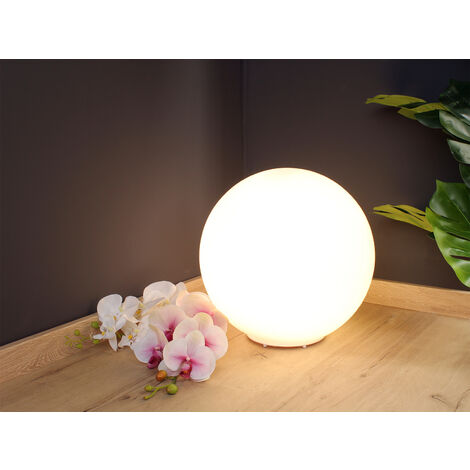 Große Tischleuchte Kugel CITY - Glaskugel Opal Weiß , Ø 35cm