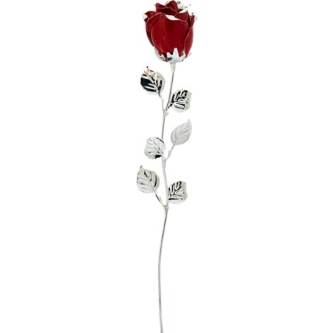 Große versilberte rote Rose mit ewiger Blumengravur  Größe: 33 cm  Artikelnummer: BG2058R