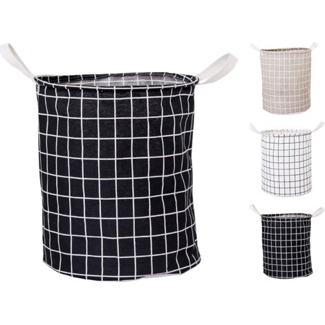 Große Wäschekörbe, wasserdicht, rund, aus Baumwoll-Leinen, faltbar, Größe S
