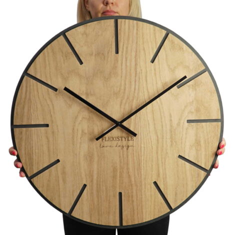 Große Wanduhr aus Holz, 60 cm