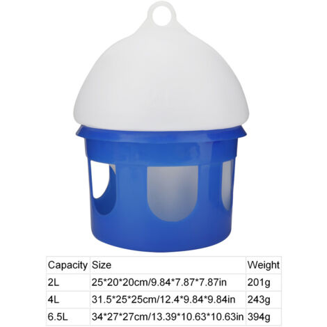 Großer 2-Liter-Wasserbehälter für Volieren, automatisches Wasserabgabesystem mit Füllstandsregelung und Anti-Verschmutzungs-Rotator für Tauben und Vögel