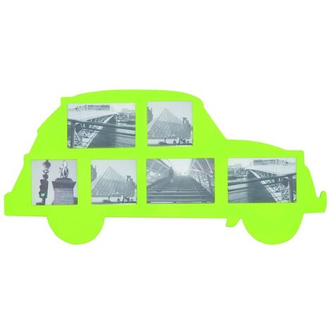 Großer Bilderrahmen - Auto Oldtimer grün - Foto Collage ca 70 x 34 cm
