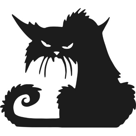 GROßER HALLOWEEN-AUFKLEBER SCHWARZE KATZE Aufkleber Gruselig Lustig Düster NH005