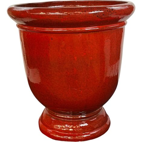 Großer keramischer Blumentopf Titan - Tropisch Rot