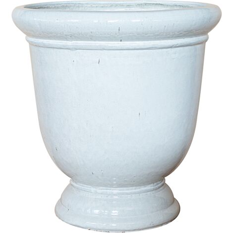 Großer keramischer Blumentopf Titan - Weiß