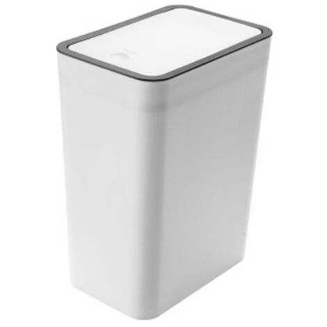 Großer, luftdichter Küchenabfalleimer mit Pressdeckel, geruchsneutral, für Bad und Wohnzimmer, modernes weißes Design.