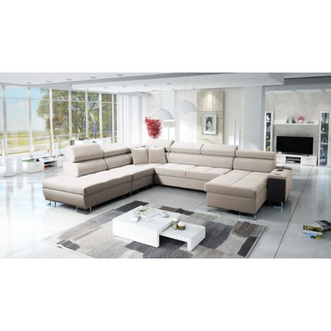 Großer multifunktionaler Eckschrank Morena X,  Uttario Velvet Beige Rechts