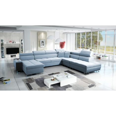 Großer multifunktionaler Eckschrank Morena X,  Uttario Velvet Blau Links