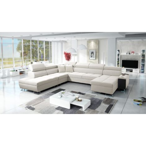 Großer multifunktionaler Eckschrank Morena X,  Uttario Velvet Ecru Rechts