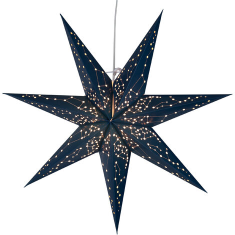 Großer Papierstern -Stern Galaxy mit Lochmuster, dunkles blau, Ø 60cm