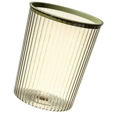 Großer PET-Mülleimer mit Druckknopfverschluss, grün, Abfallbehälter für Küche oder Büro, Maße 23 x 28,5 cm