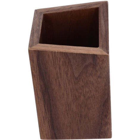 Großer, robuster und langlebiger tragbarer Stiftehalter aus Holz mit geometrischem Design