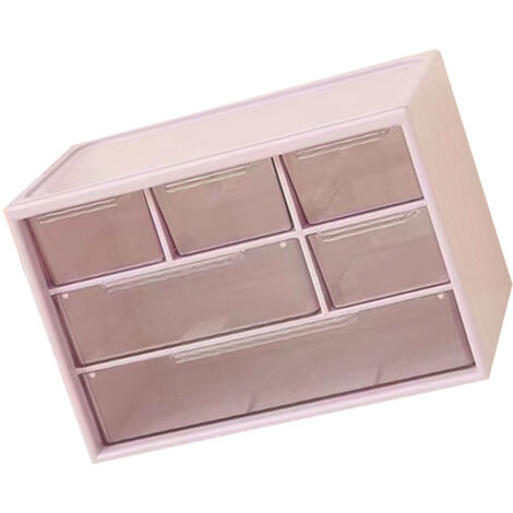 Großer Schreibtisch-Organizer aus Kunststoff mit Fächern und Schubladen für Büro, Kosmetik und Schule, Maße: 17,5 x 9,5 x 11 cm, Gewicht: 200 g, Farbe: Lila