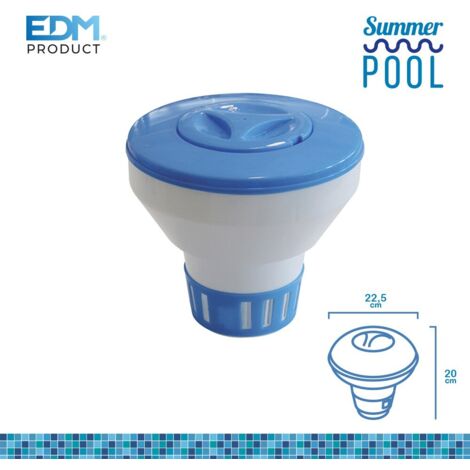 Großer schwimmender Chemikalienspender (Granulat oder Tabletten) ø22,5x20cm EDM
