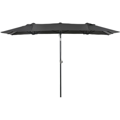 Großer Sonnensschirm, höhenverstellbar, neigbar, 150x295x170-214 cm, Grau