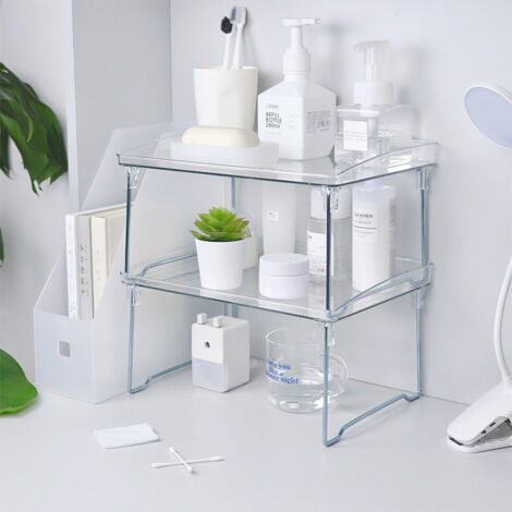 Großer, transparenter Acryl-Aktenschrank/Schreibtischorganizer für Küche und Büro, mit stabiler Eisenrahmenkonstruktion, Maße: 31,5 x 22,5 x 17 cm