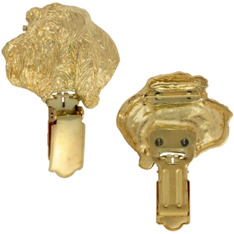 Großer Vendéen Griffon, Grand Griffon Vendéen - Brosche mit Clip, vergoldeter Startnummernhalter, elegantes Abzeichen für eine Hundeausstellung von Art-Dog
