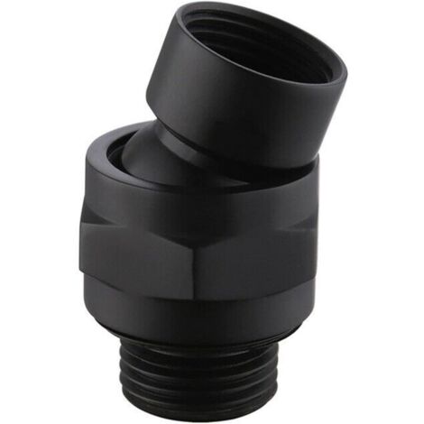 Großer Wasserdurchfluss-Duschkopf-Anschluss – verstellbarer Verlängerungsarm – Kugelgelenk – universeller Messing-Adapter – für Badezimmer – Schwarz