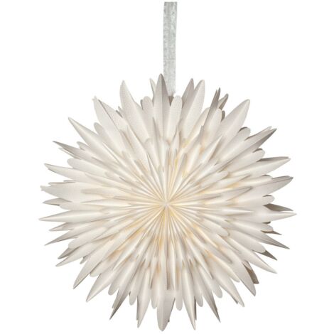 Großer weißer Papierstern ,Winter', 3-lagig, dekorative Falz, Ø 60cm