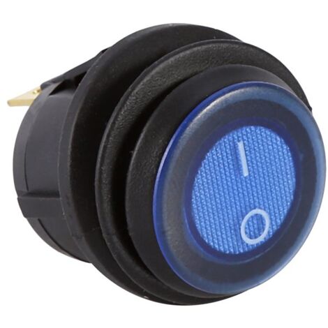 Großer Wipp-Lichtschalter, 12 V LED-Punktlicht, Auto, Boot, runder Wippschalter, EIN/AUS, SPST-Schalter, Blau