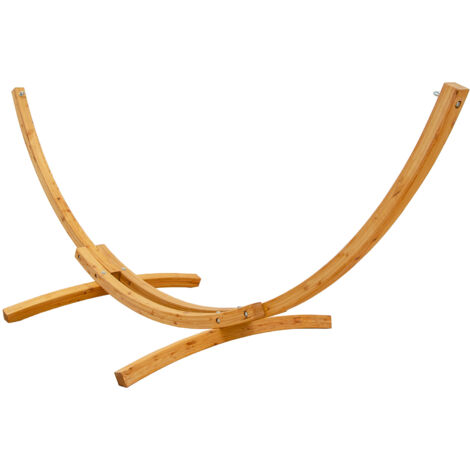 Großes Hängemattengestell Outdoor Holz - 325 cm Hängematten Ständer Holzgestell - holzfarben