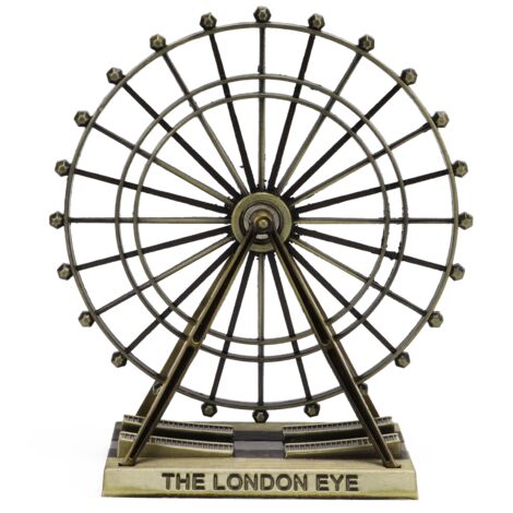 Großes London Eye Riesenrad-förmiges Metallornament in Bronze und Grün, geeignet für die Dekoration von Zuhause, Büro, Club oder als Geschenk.