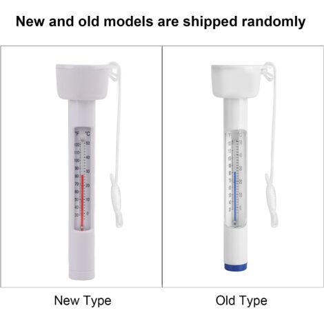 Großes schwimmendes LCD-Thermometer für Schwimmbad, Spa und Aquarium, weiß, 18,5 cm, robuster Kunststoff, °C und °F, 30–120 °F / 0–50 °C, einfache Handhabung mit Befestigungsseil