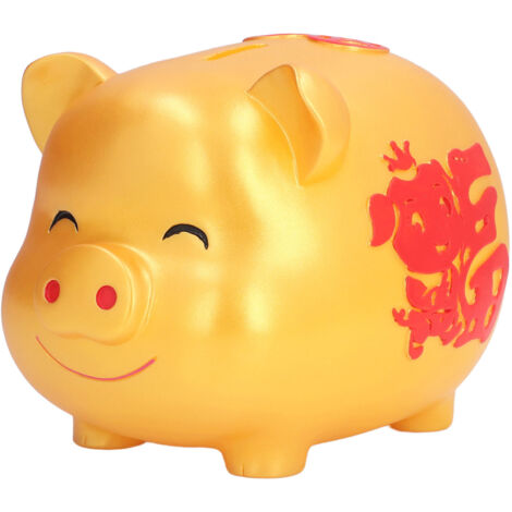 Großes, sturzsicheres, goldenes Sparschwein für Kinder, Geschenk und Heimdekoration